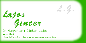 lajos ginter business card